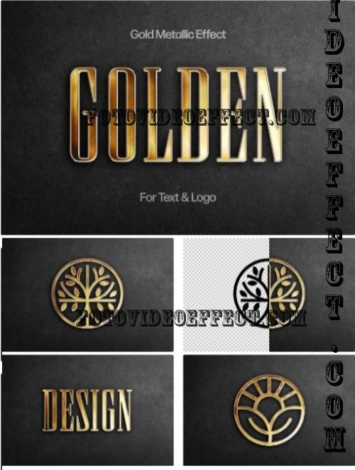 Gold Metallic Text & Logo Effect - 278655251