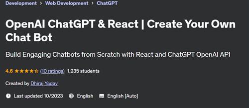 Openai Chatgpt & React – Create Your Own Chat Bot