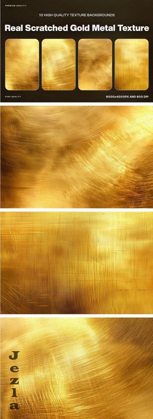 10 Scratched Gold Metal Texture - XKSZZWM