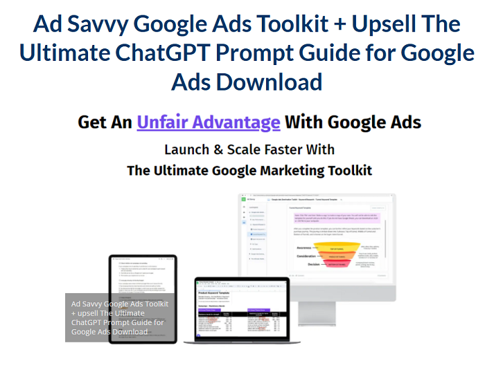 Ad Savvy Google Ads Toolkit + Upsell The Ultimate ChatGPT Prompt Guide for Google Ads Download