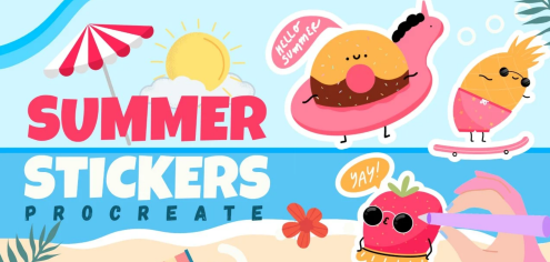 Summer Delights Illustrating Adorable Food Characters in Procreate