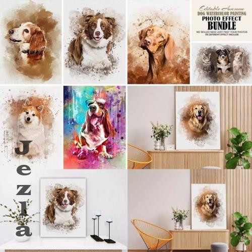 Dog Watercolor Painting Bundle - 279022686