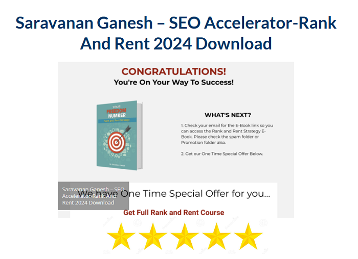 Saravanan Ganesh – SEO Accelerator–Rank And Rent Download 2024