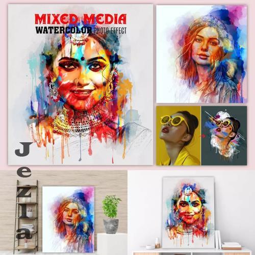 Artist Watercolor Painting Effect - 279156411