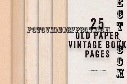 25 Old Paper Book Pages Sheets Texture Background - QLXJNJM