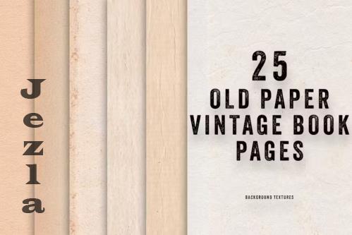 25 Old Paper Book Pages Sheets Texture Background - QLXJNJM