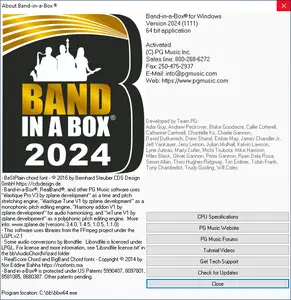 PG Music Band–in–a–Box 2024 Build 1111