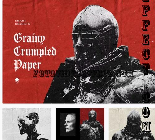 Grainy Crumpled Paper Photo Effect - 6CZGGHH