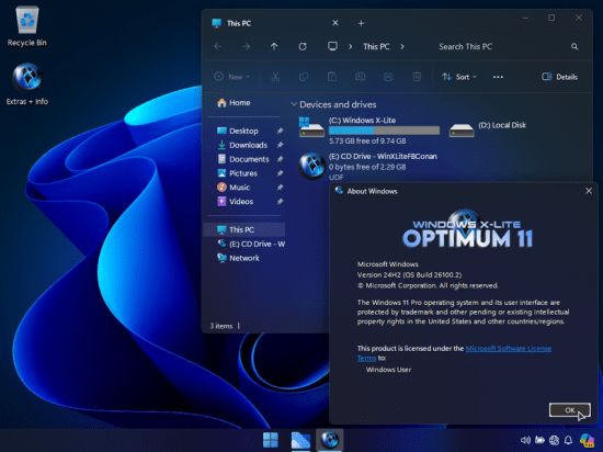 Windows 11 24H2 Pro Optimum Build 26100.2 AMD64 No-TPM V2 Preactivated 2024 D1fe60bad135052de22764fb1e369907