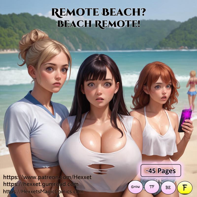 HexxetVal - Remote Beach? - Beach Remote! 3D Porn Comic