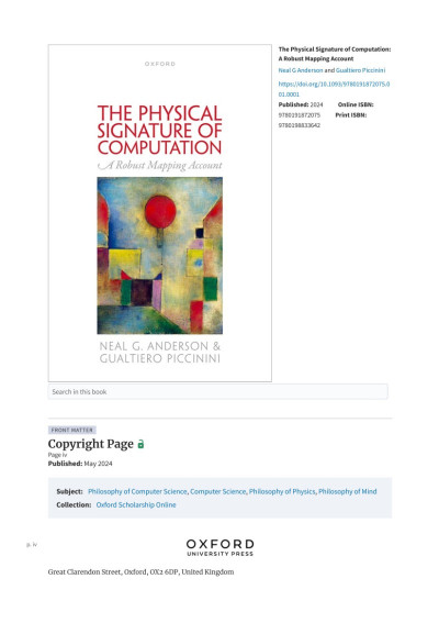 The Physical Signature of Computation: A Robust Mapping Account - Neal G. Anderson F15799fec18d77fcc33dc3b812d53ece