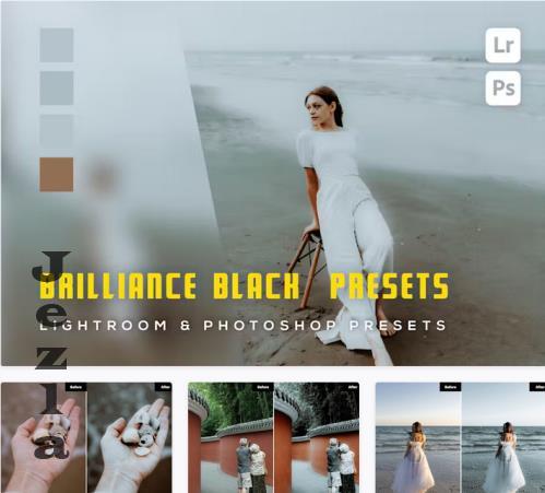 6 Brilliance black Lightroom and Photoshop Presets - FVNMLAM