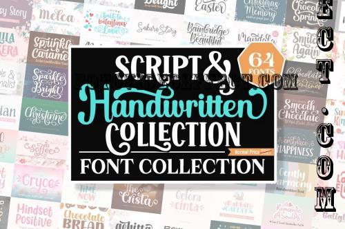 Script and Handwritten Font Bundle - 64 Premium Fonts