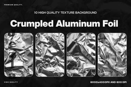 10 Crumpled Aluminum Foil Texture - 36KT77Y