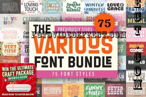 The Various Font Bundle - 75 Premium Fonts