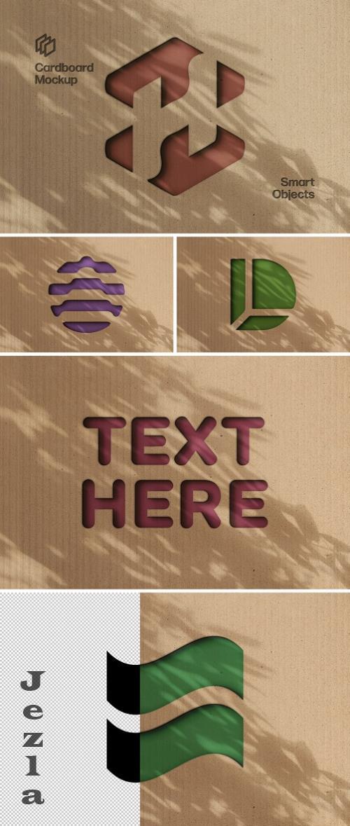 Cardboard Cut Out Text & Logo Mockup - 278654882