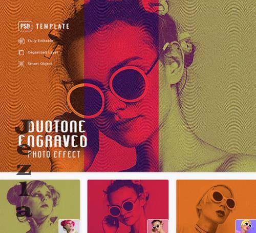 Duotone Engraved Photo Effect - HR7NFCG