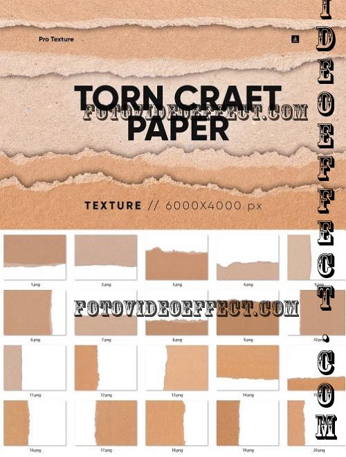 20 Torn Craft Paper Texture HQ - 279700323