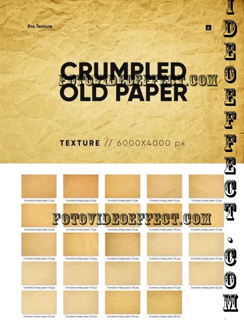 20 Crumpled Old Paper Texture HQ - 278282535