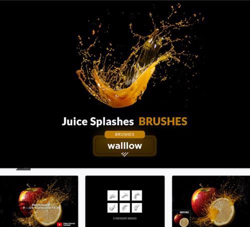 Juice splashes photoshop brushes - 279992561