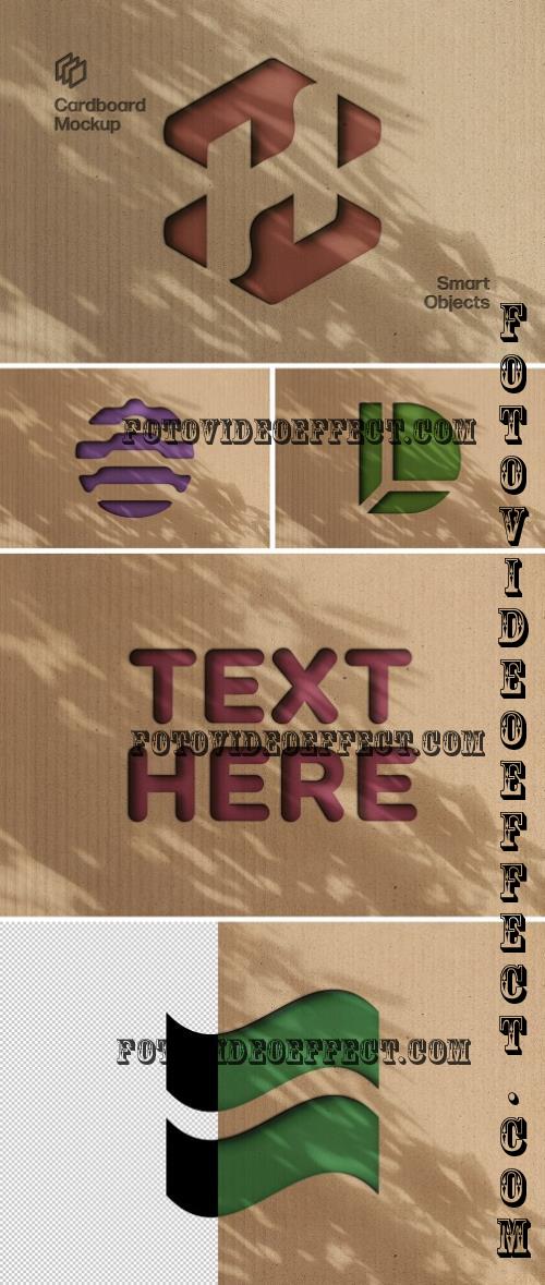 Cardboard Cut Out Text & Logo Mockup - 278654882