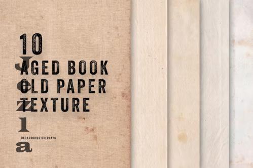 10 Aged Book Texture, Old Paper Background Overlay - E5YWCTD