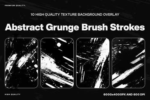 10 Abstract Grunge Brush Strokes Textures - D6TU9RB