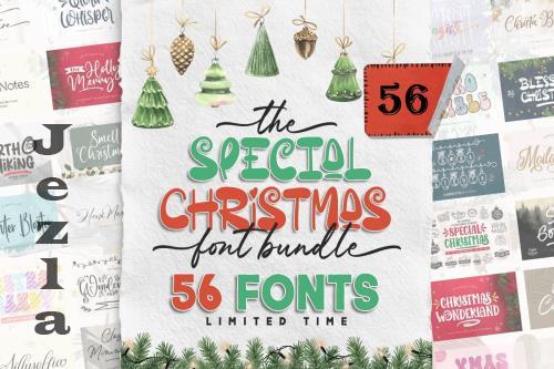 The Special Christmas Font Bundle - 56 Premium Fonts