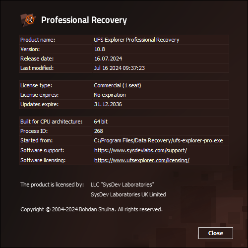 UFS Explorer Professional Recovery 10.8.0.7146