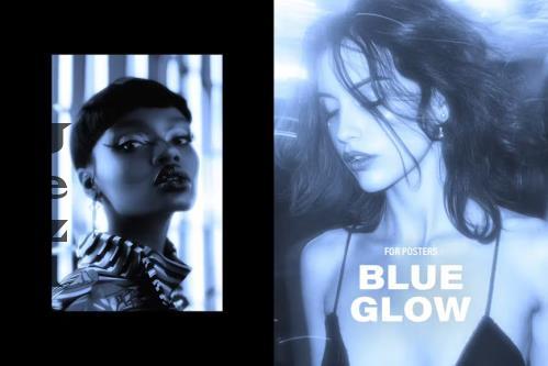 Blue Glow Photo Effect for Posters - 7D3WP3Z