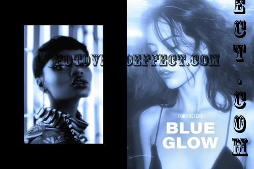 Blue Glow Photo Effect for Posters - 7D3WP3Z