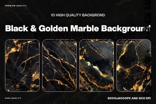 10 Black & Golden Marble Background Texture - PXRXBGB