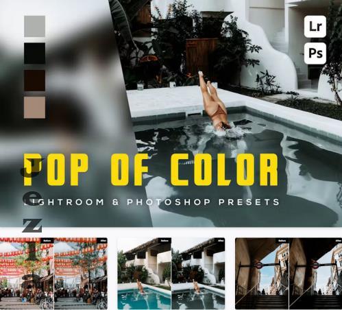 6 Pop of Color Lightroom and Photoshop Presets - ZLWJWUW