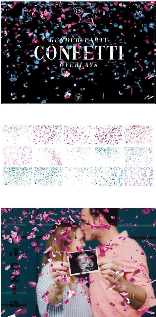 Gender Party Confetti Overlays - S6HFH6M