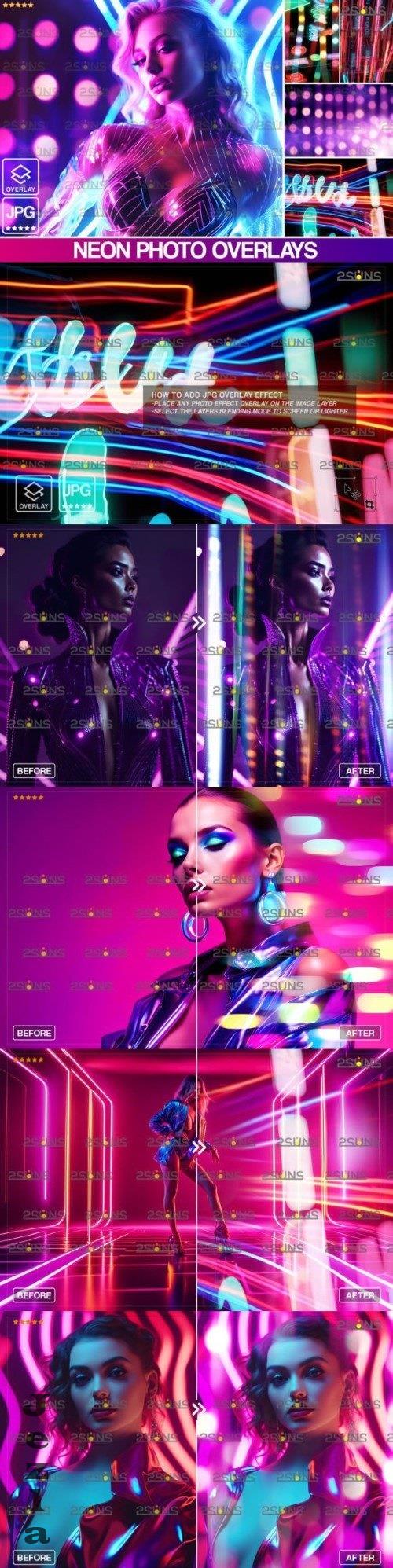 Neon photoshop overlays Bokeh Vol 06 - 280307661