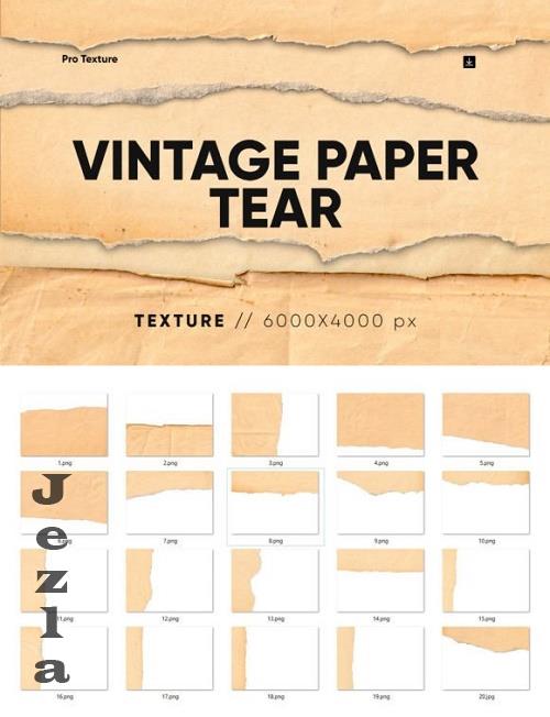 20 Vintage Paper Tear Texture HQ - 278431788