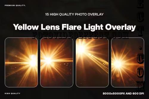 15 Yellow Lens Flare Light Overlay - 9ZZG236