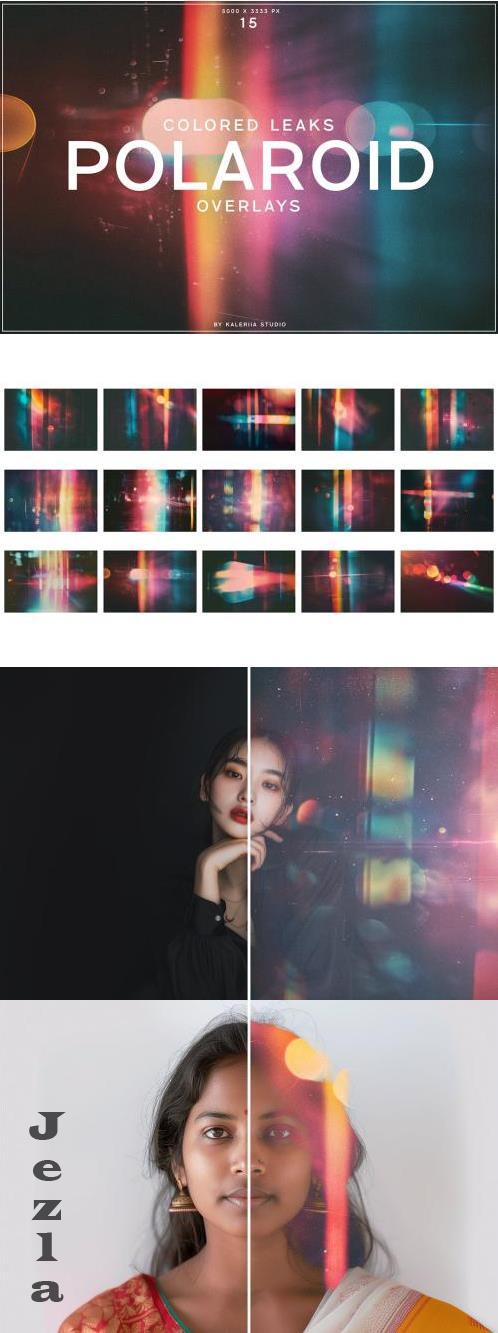 Colored Leaks Polaroid Overlays - AVGQX4S