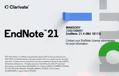 EndNote 21.4 Build 18113