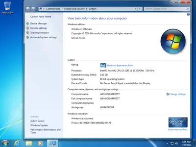 Windows 7 Ultimate SP1 Multilingual Preactivated July 2024 (x64) 