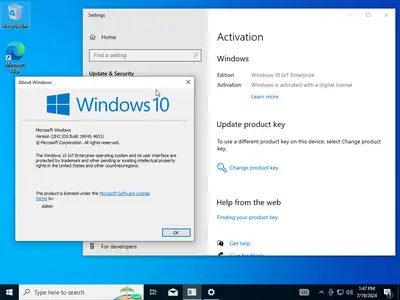 Windows 10 IoT Enterprise 22H2 build 19045.4651 Preactivated (x64) Multilingual July 2024