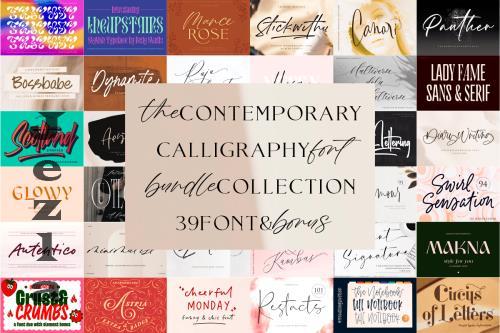 The Contemporary Calligraphy Font Bundle - 39 Premium Fonts