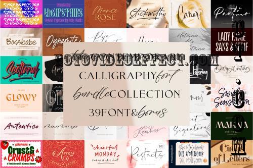 The Contemporary Calligraphy Font Bundle - 39 Premium Fonts