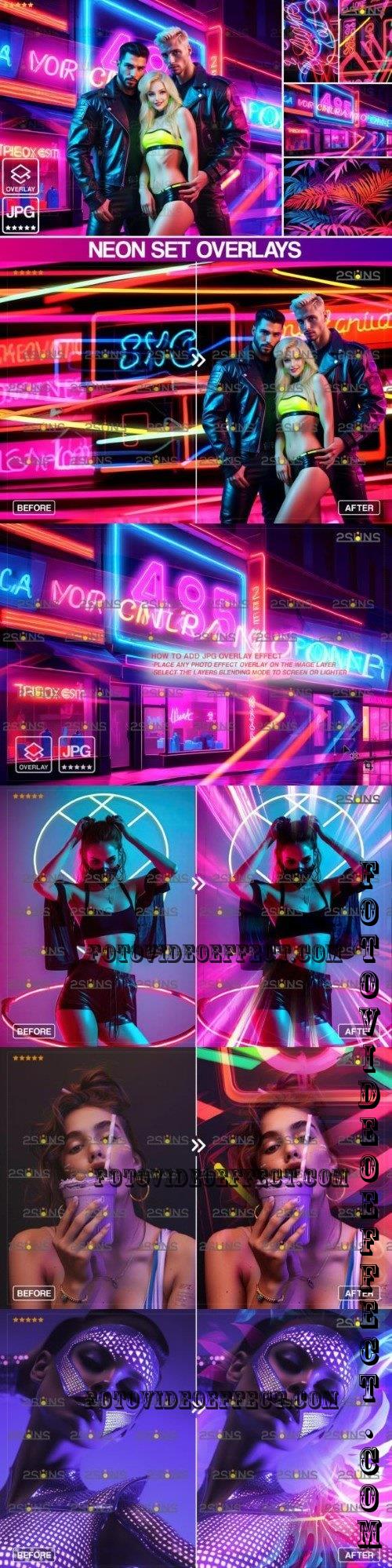 Neon Photoshop overlays backdrops Vol 07 - 280354672