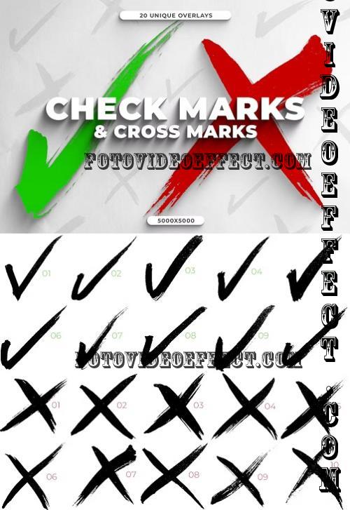 20 Check Mark & Cross Mark Overlays - NJBWB3Z