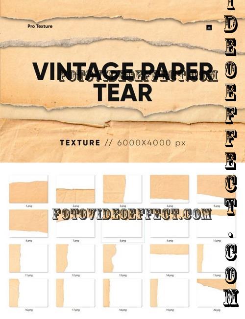 20 Vintage Paper Tear Texture HQ - 278431788