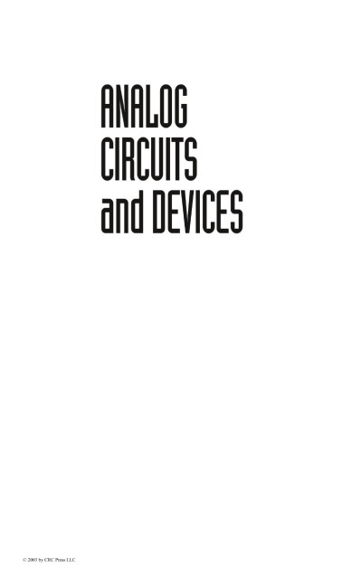 Analog Devices and Circuits 2: Analog Circuits - Christian Gontrand