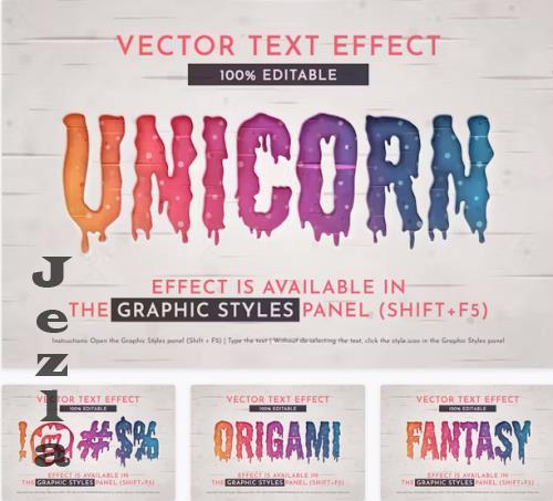 Origami Unicorn Editable Text Effect - 35NZ88P