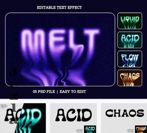 Melt Style Editable Text Effect Set - BJ9UVDV