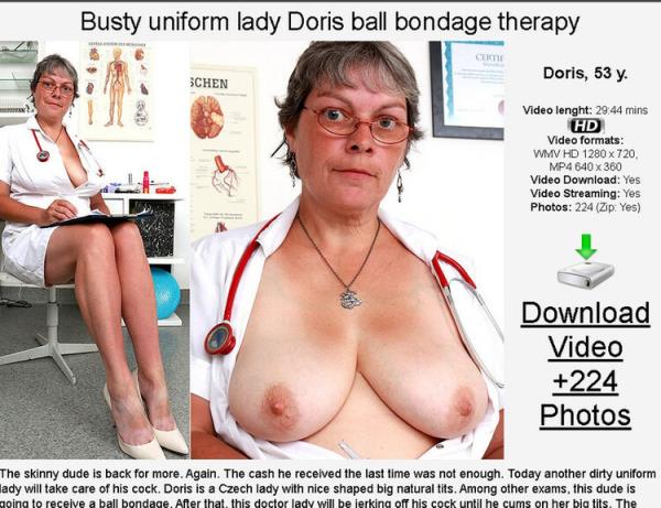 Doris w : Chesty uniform granny Doris penis bondage cure [HD 720p] 2024